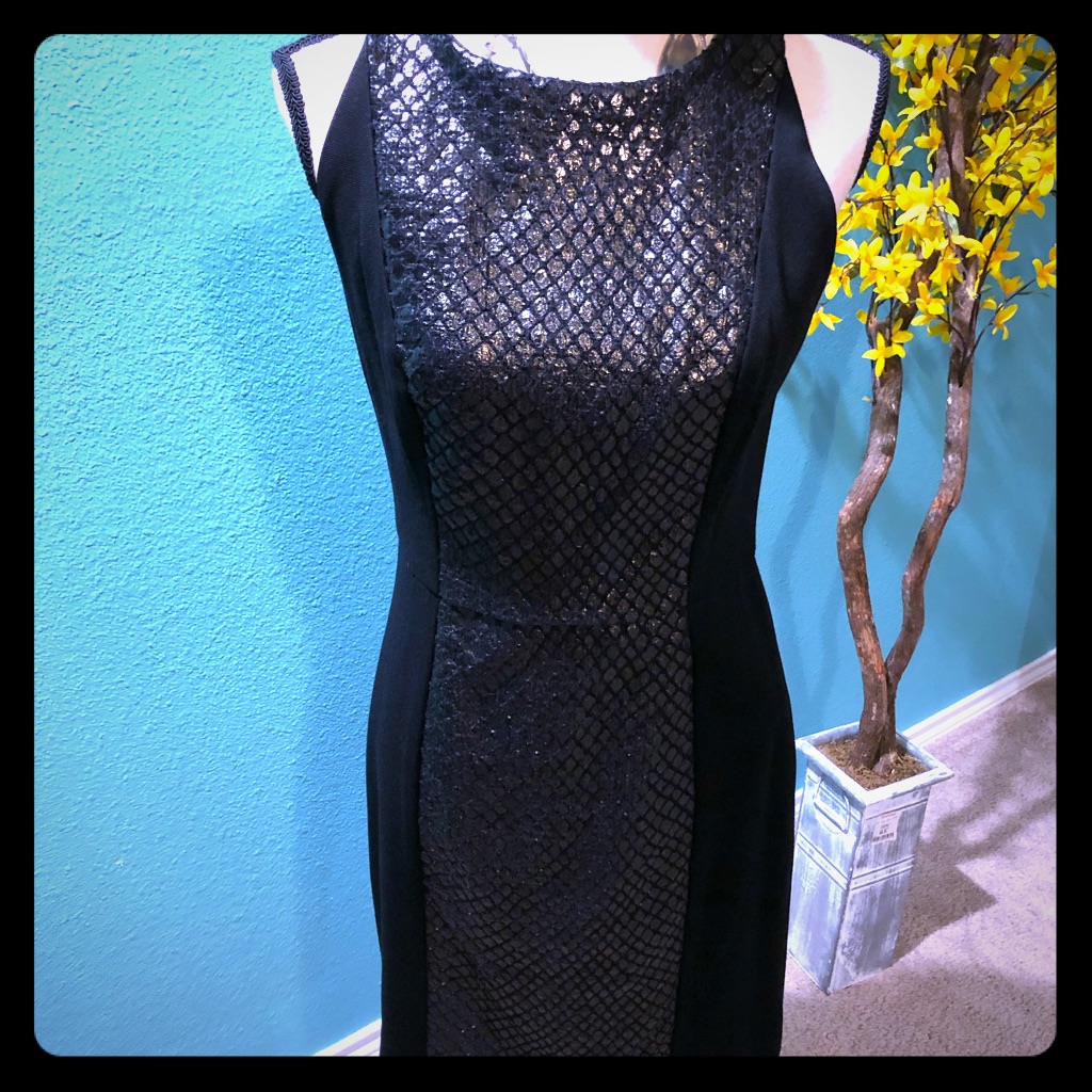 Milly Black Abstract Sheath Dress In Euc 8